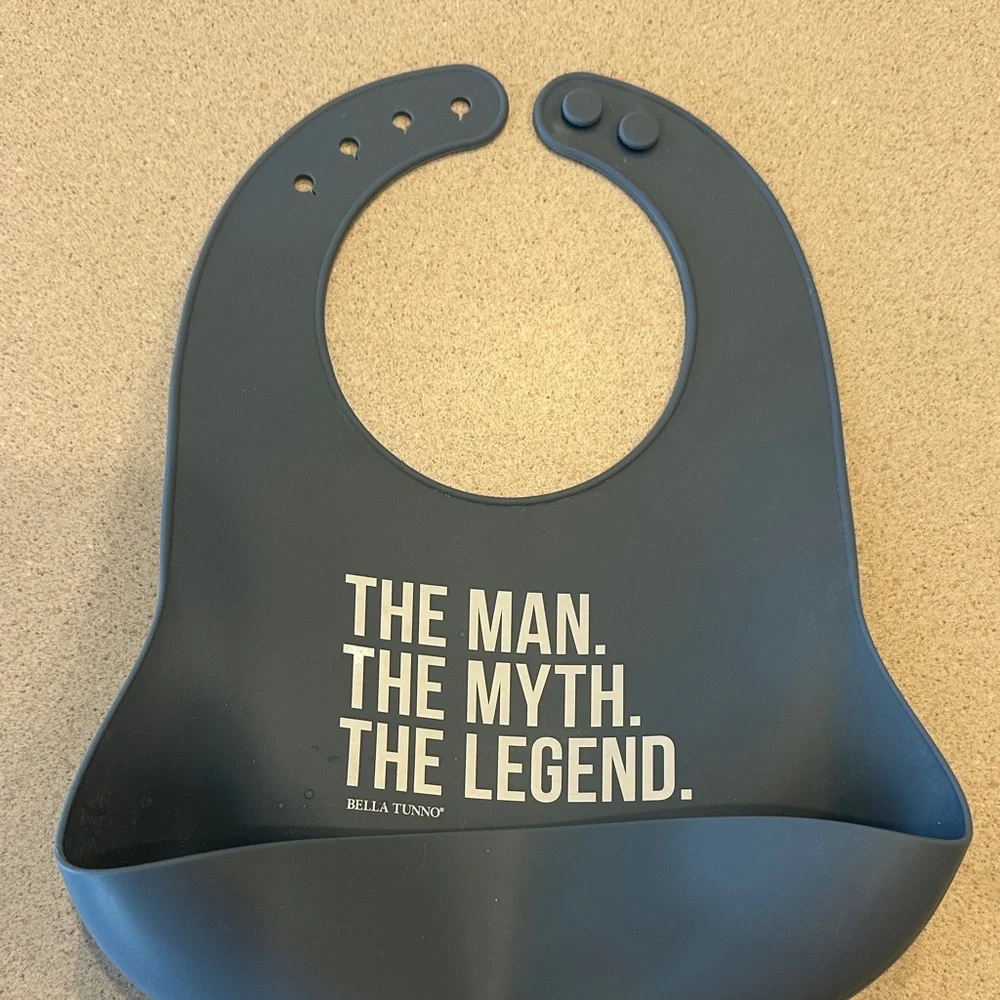Bella Tunno Gray Bib - The Man. The Myth. The Legend.